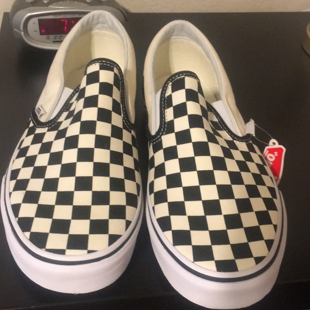 Vans slip ons checkered men size 10.5